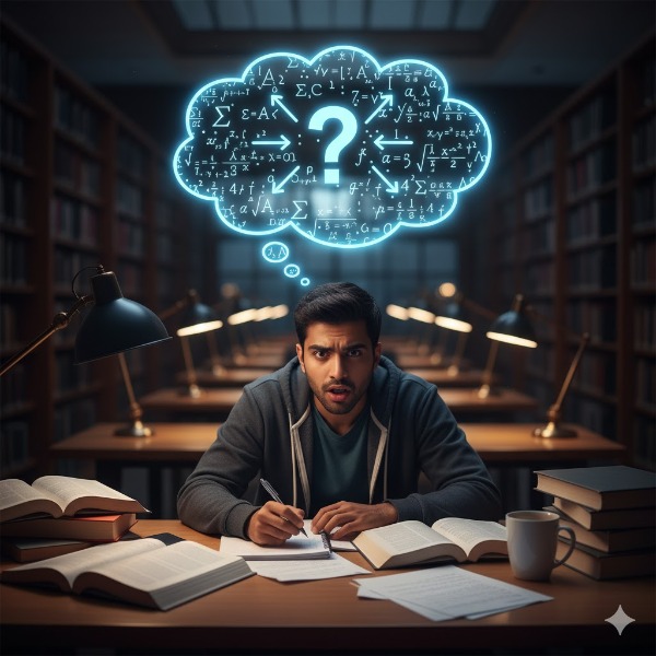 student working on math